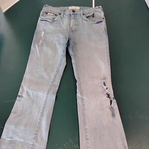 Vintage Y2K Baby Phat Destressed Jeans Size 5. W/ Embroidered Back Pocket